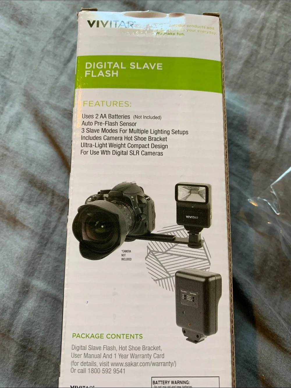 Vivitar Black Digital Slave Flash - Compact On-Camera Speedlight
